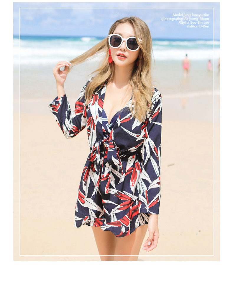 Belly thin conservative skirt swimsuit