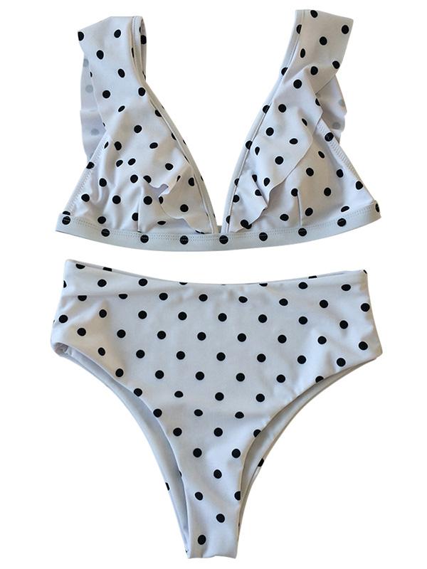 Polka-dot Printed Bikinis Swimwear
