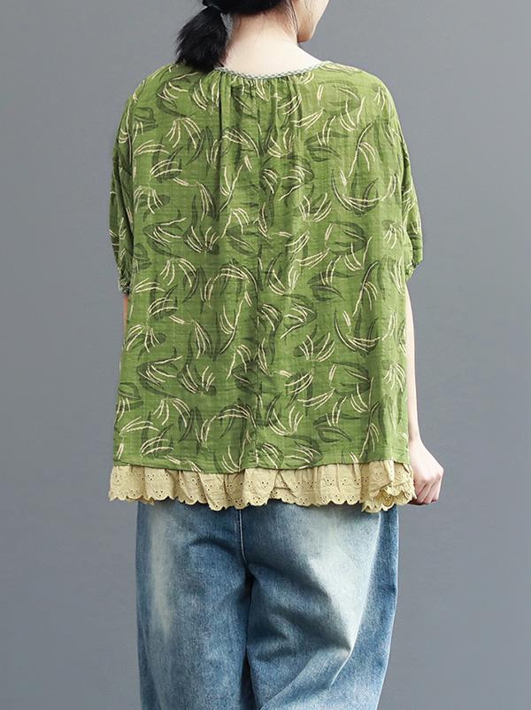 Loose Lacy Split-joint T-shirt