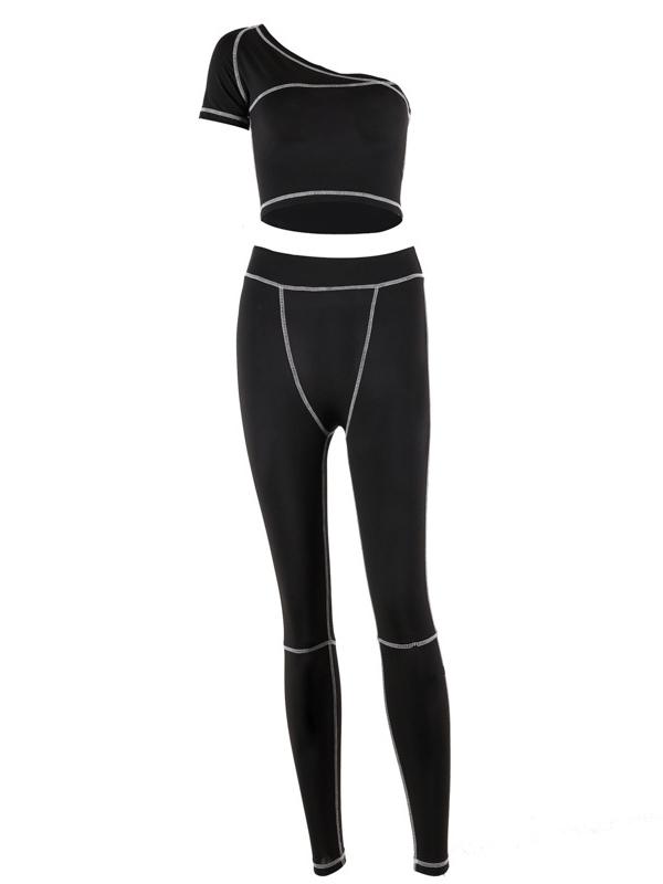 Split-joint One-shoulder Sport Suits
