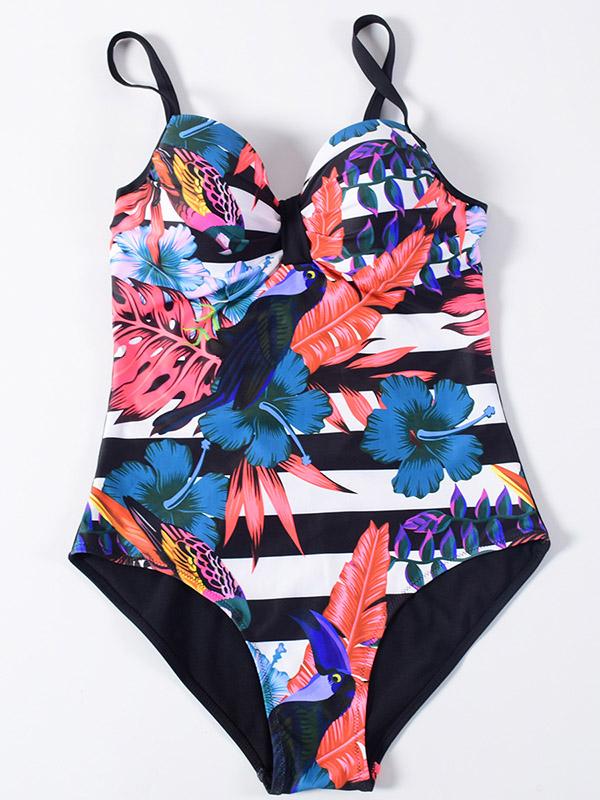 Printed Plus Size One Piece Swimwear