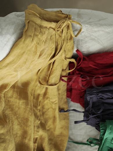 Literary Linen Split-side Skirt