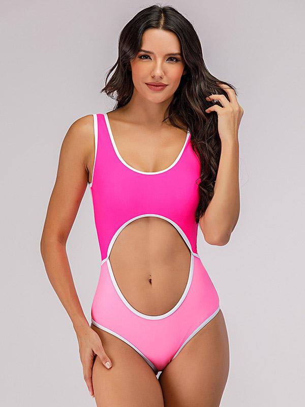 Split-Joint Hollow One-Piece Swimwear