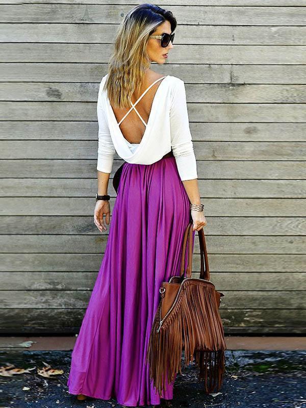 Simple Backless Maxi Dress