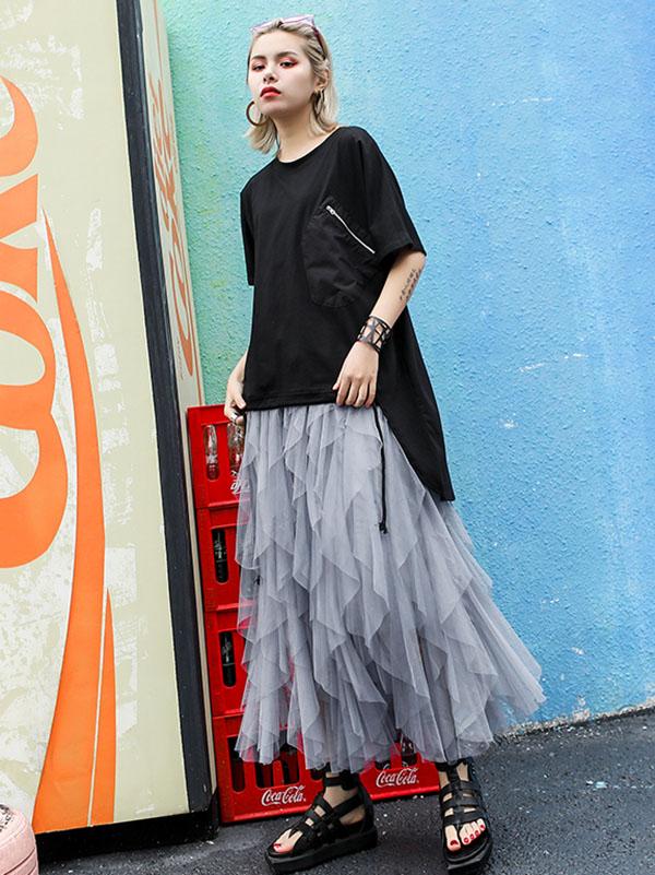 Irregular Grenadine Empire Skirt