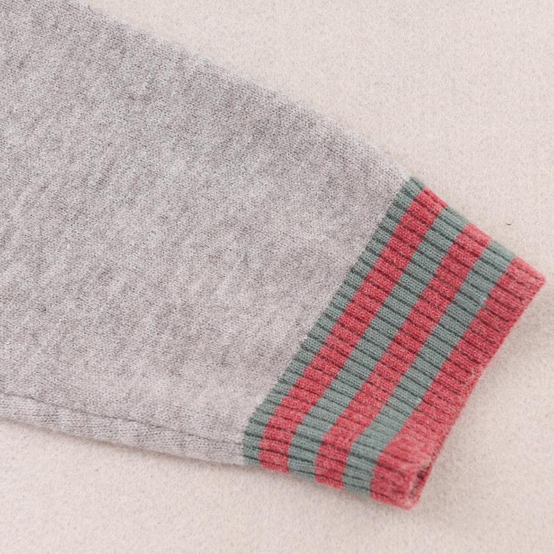 Buykud Multi-color Stitching Casual Pullover Autumn Sweater