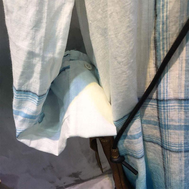 Gradient Linen Lattice Dress