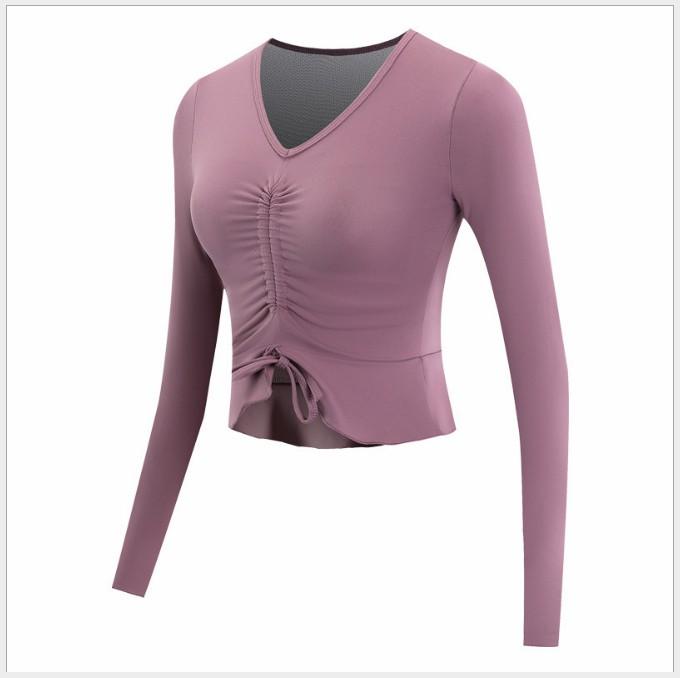 Solid Compression Ruffled Empire Yoga Suits