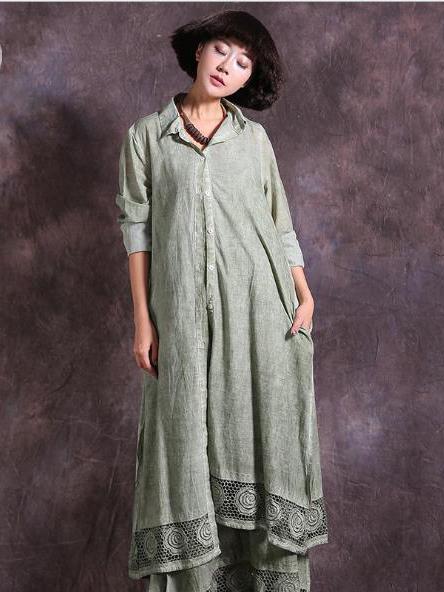 National Hollow Irregular Long Dress