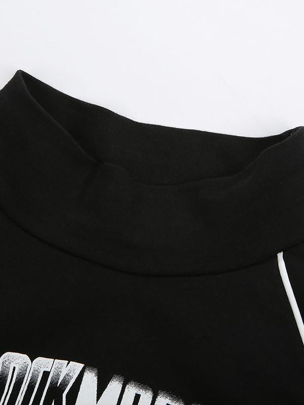 Letter Printed Hollow Sports Tee