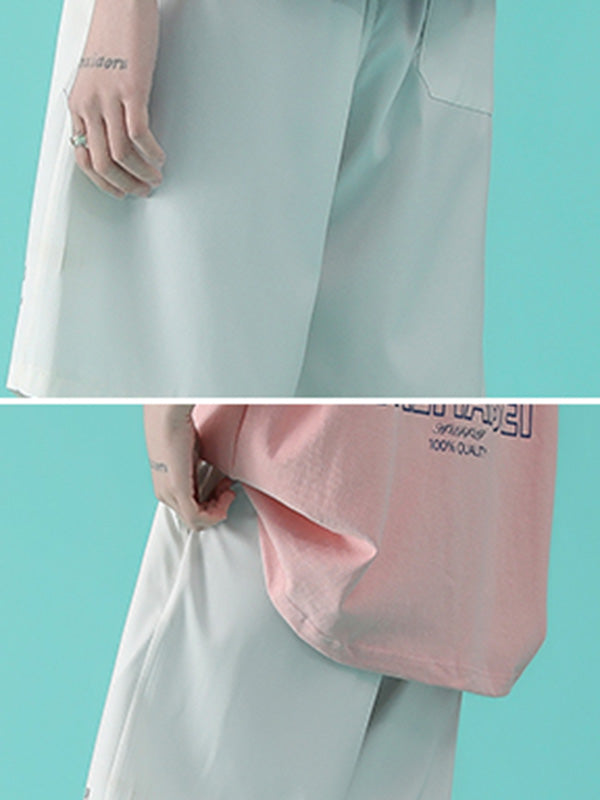 Original Letter Print Wide Leg Shorts