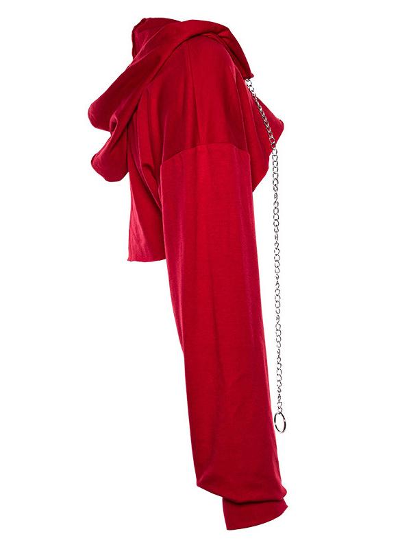 Chain High-low Crop Sweatshirts