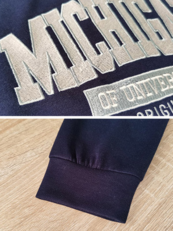 Casual Letter Printed Zipper High-Neck Long Sleeves Sweatshirts