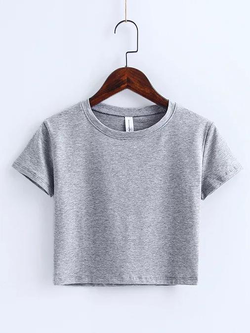 Round Neck Cropped T-shirt