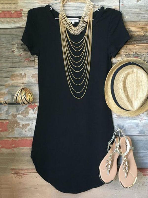 Solid Color Short Sleeves Blouse&shirt Tops