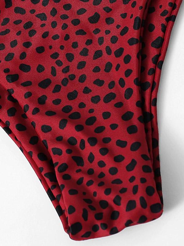 Polka-dot Knot Bikinis Swimwear