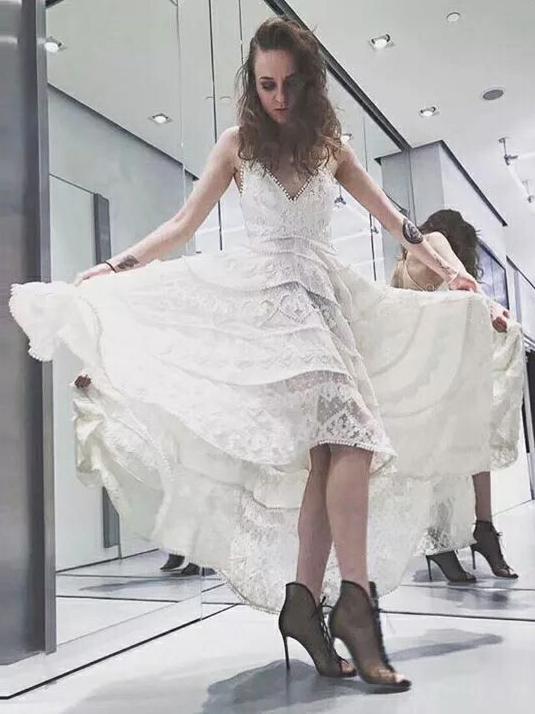 Embroidered V-neck Split-joint Beach Midi Dresses