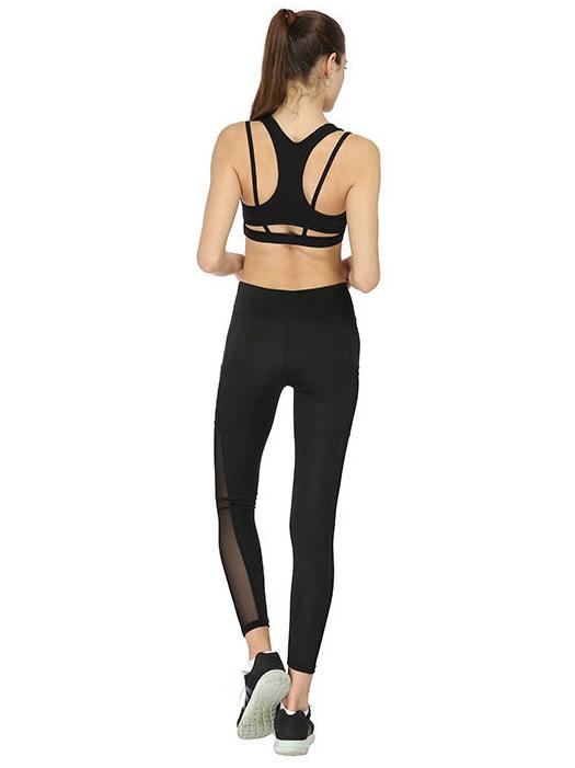 Mesh Stiching Side Pocket Sports Leggings
