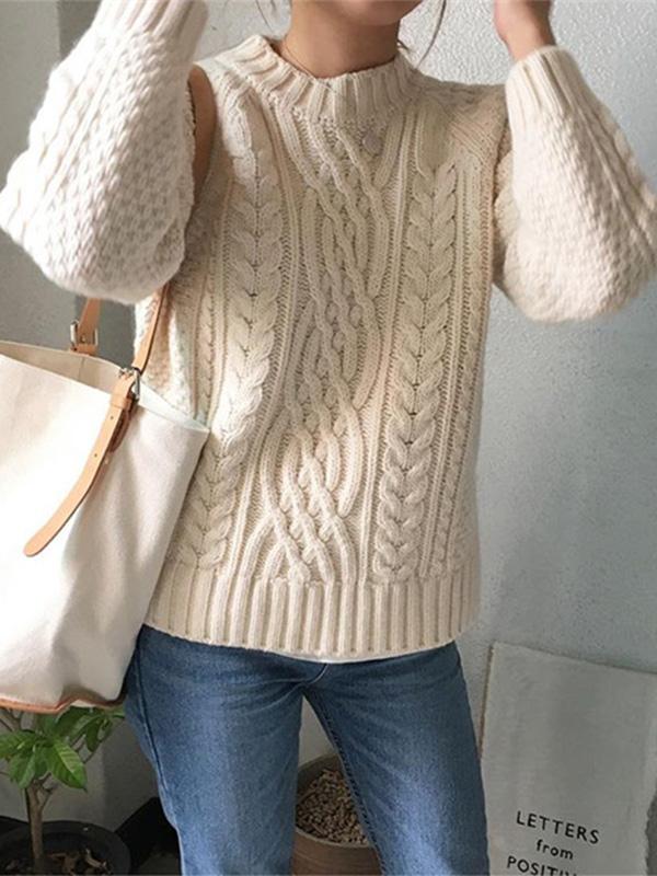 CHIC RETRO CABLE- KNIT SWEATER