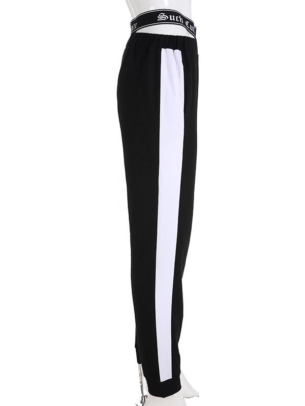 Ribbon Stitching High Waist Casual Athletic Pants
