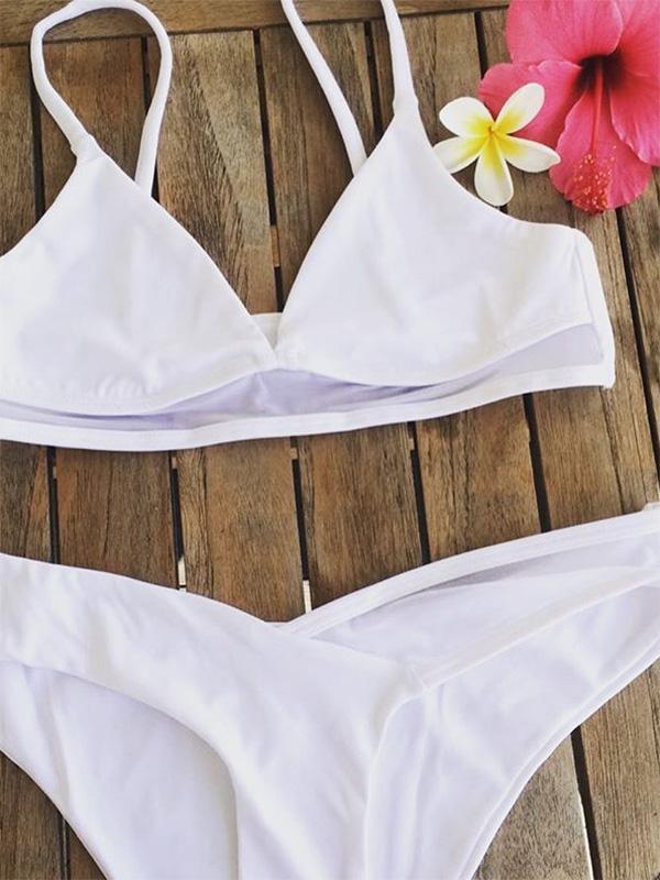 Solid Sexy Lace Bikinis Swimwear