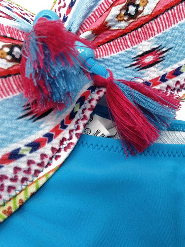 Sexy Tassels Solid Bottom Bikinis Swimwear