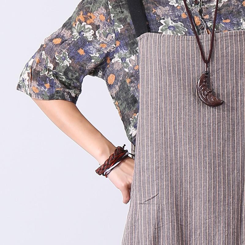 Casual Women Gray And Yellow Stripe Suspender Skirt