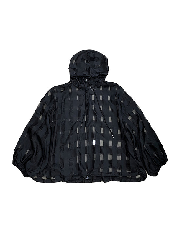 Stylish Solid Color Hollow Drawstring Buttoned Hooded Long Sleeves Sun-Protection Outwear