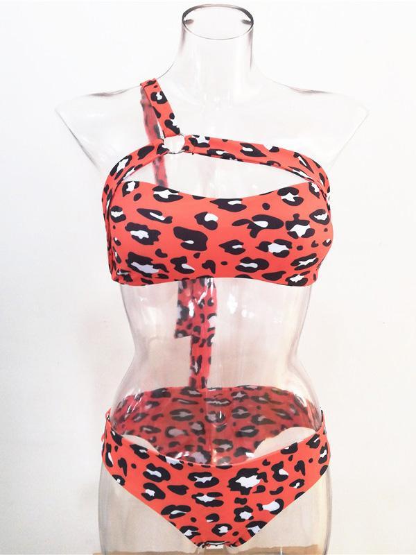 Single Shoulder Bandeau Bikinis Swimwear