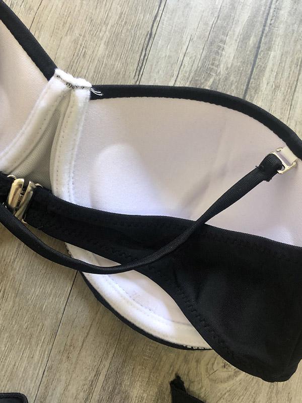 Solid Color Ruffled Knotted Split Bikini Swimsuit