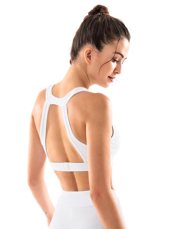 Solid Wrap Backless Quick Dry Sports Bra