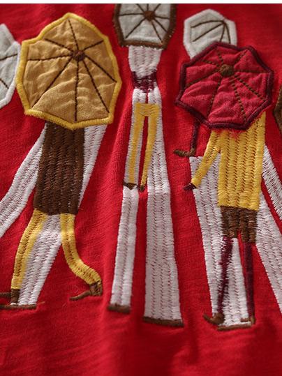 Casual Embroidered T-shirt