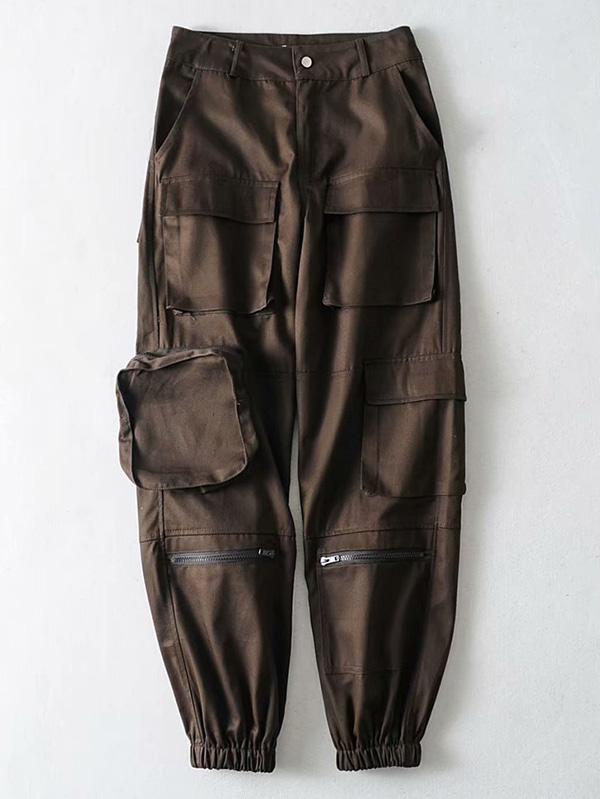 Zipper Pockets Cargo Pants