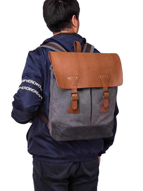 multi-purpose canvas computer bag travel backpack usb interface Retro backpack