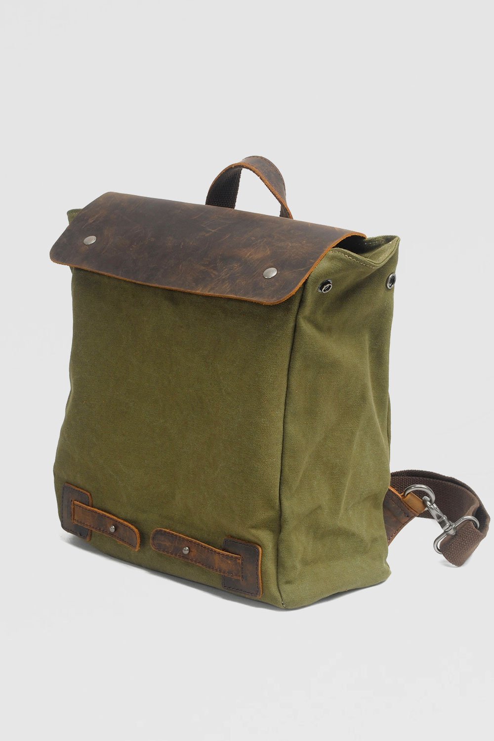 Retro Backpack Leather Portable canvas bag