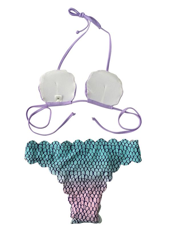 Seashell Solid Bikinis Swimwear