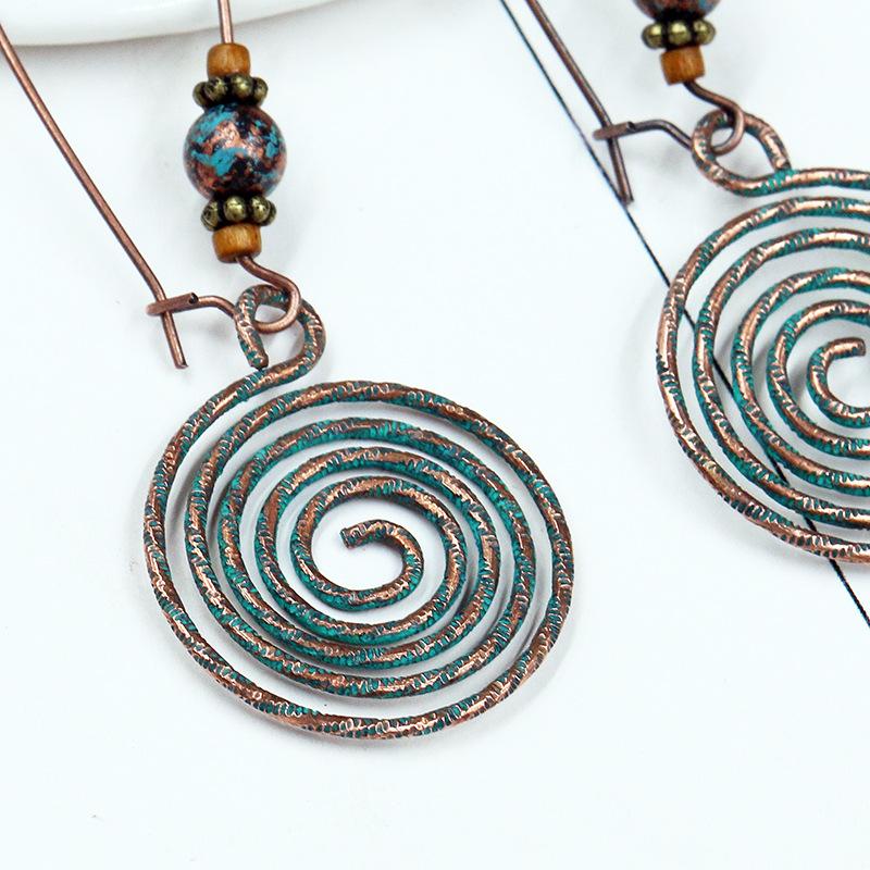 Fashion retro creative disc hollow alloy big earrings