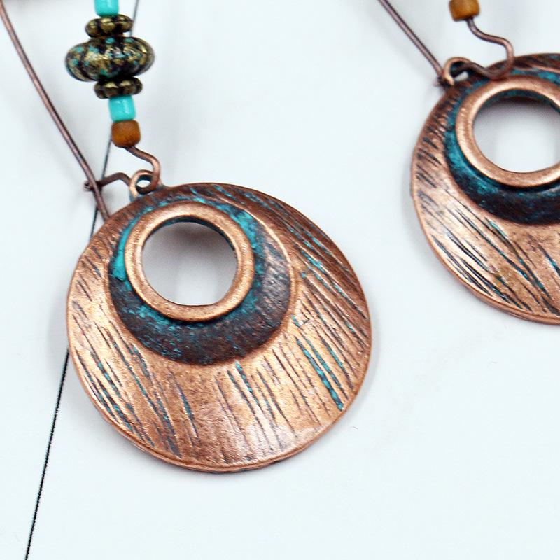 Creative new retro earrings round alloy earrings