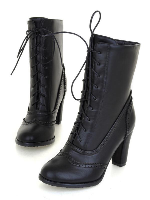 Fashion Bandage High-heel Boots Shoes