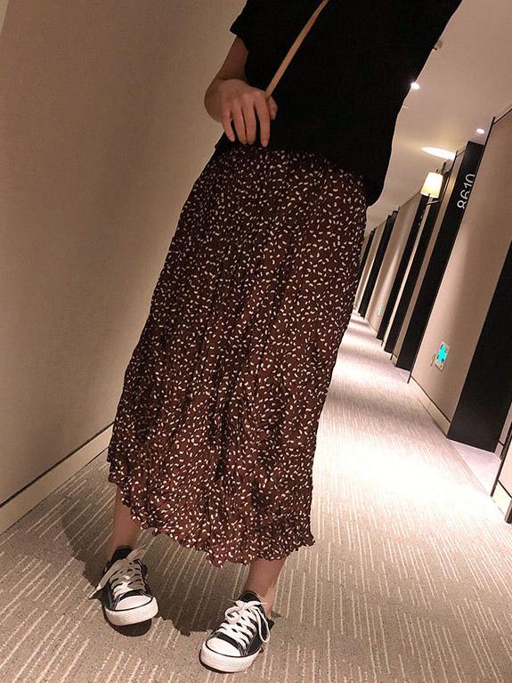 Printed Chiffon Ruffled Skirt Bottom