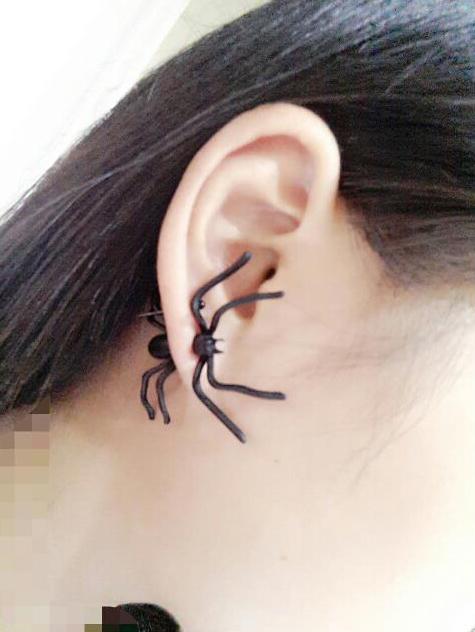 Punk Wacky Black Spider Earring Accessories
