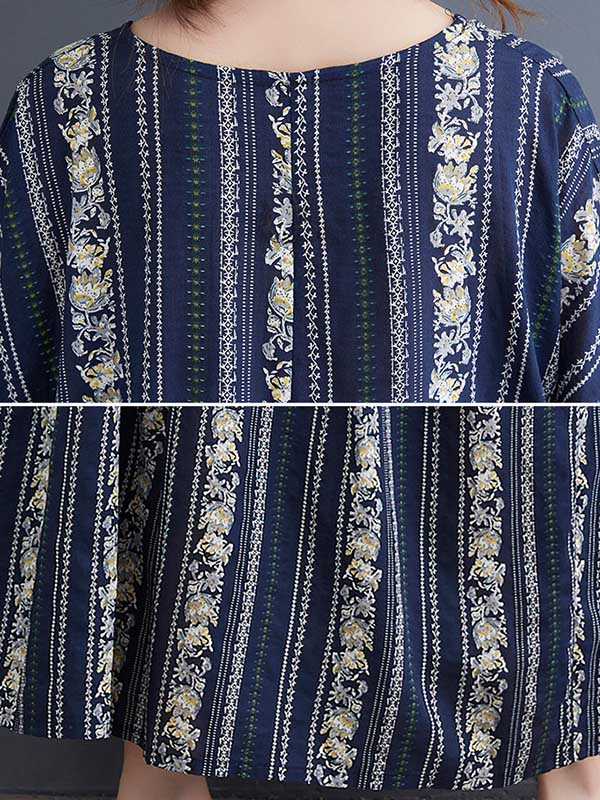 Original Floral Split-Joint Short Sleeve Maxi Dress