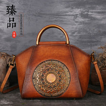 WOMEN GENUINE LEATHER VINTAGE TOTEM DESIGNER HANDBAG SHOULDER BAG