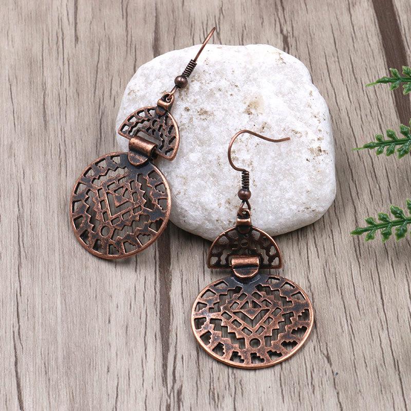 Fashion hollow round alloy popular decoration earrings