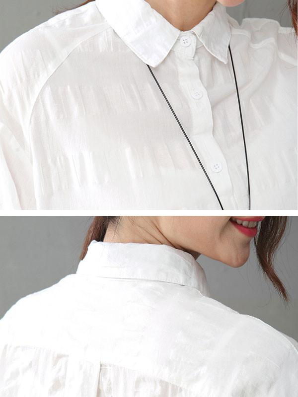 Summer Women Literature Loose White Shirt