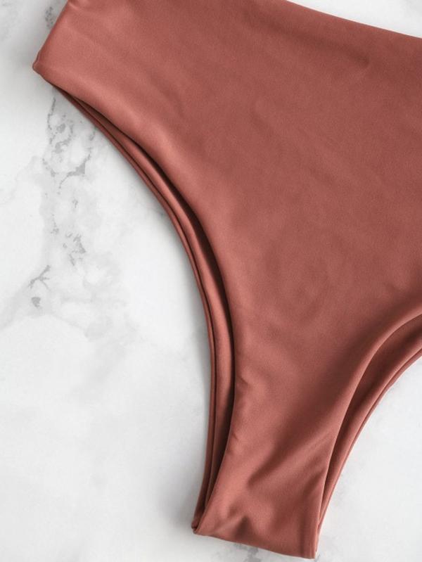 Plain Bandeau Bikinis Swimwear