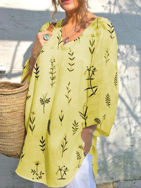 V-neck Skull Printed Blouses&Shirts Tops