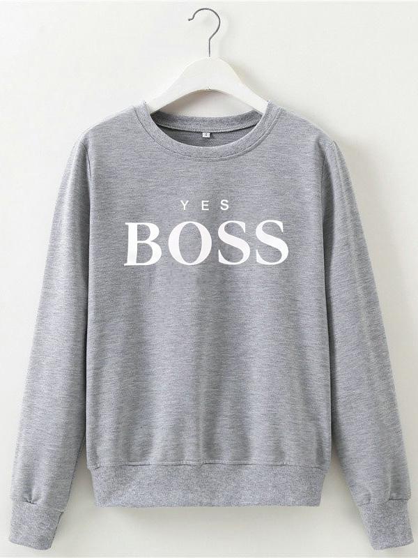 Letter Printed Round-neck Sweatershirt