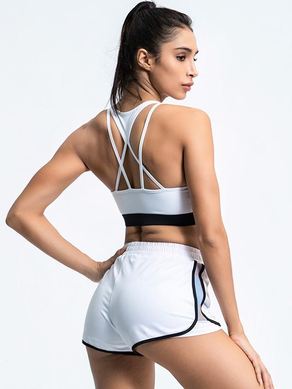 Contrast Color Printed Breathable Sports Shorts