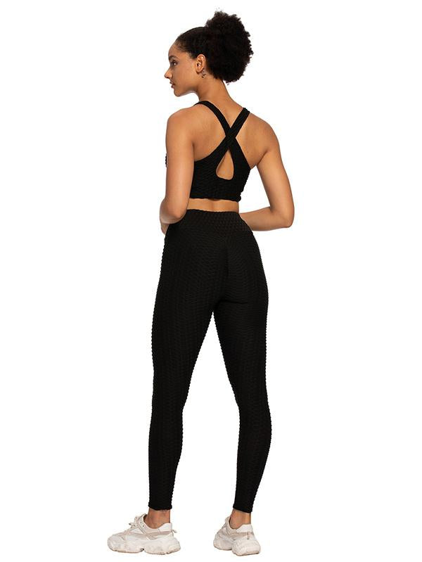 Wrap Solid Color V-Neck Sports Bra